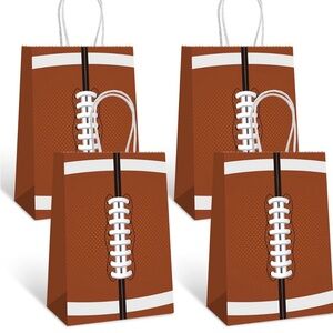 16 Pcs Football Party Candy Favor Bags, with Handles Sport Party Gift Bags